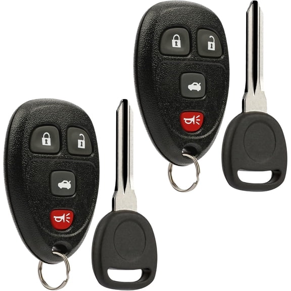 Keyless Entry Remote Ignition Key fits Buick Lucerne / Chevy Impala Monte Carlo / Cadillac DTS (OUC60270, OUC60221), Set of 2