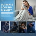 thumbnail image 4 of Aship  Cooling Blanket Queen 79"x 86", Summer Blankets Q-MAX>0.5 Double Sided Cool Blanket Arc-Chill Cooling Bed Blanket Soft Breathable  for Beds  Sofa Travel, Gray, 4 of 9