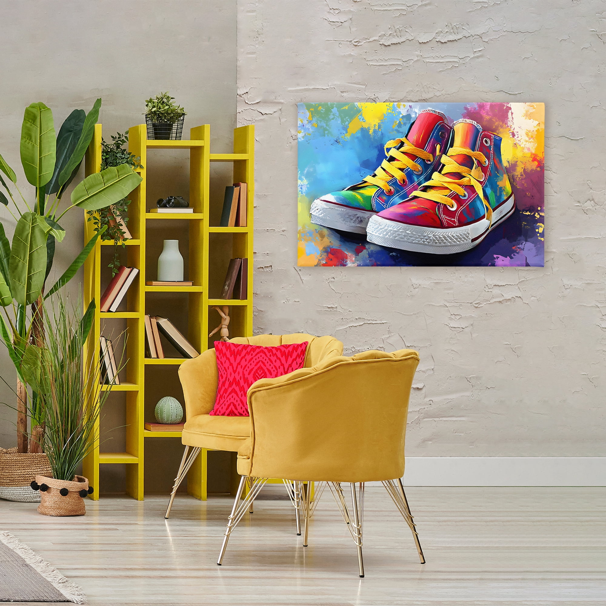 Stupell Industries High Tops with Yellow Laces Canvas Wall Art, design by Creative Studio