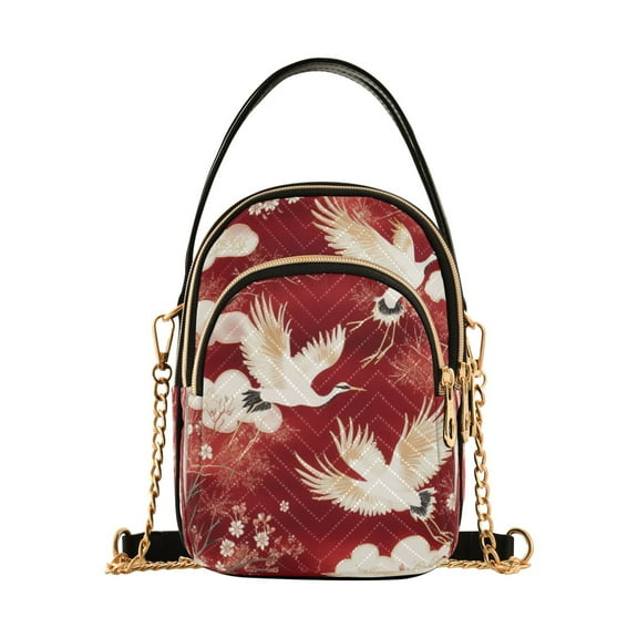 DIXRUYEE Cross Body Fashion Shoulder Waist Purse Bags Crane Dance Pocket Handbags