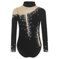 thumbnail image 2 of YiZYiF Kids Girls Sparkly Gymnastics Leotard Long Sleeve Figure Skating Tumbling Dance Bodysuit Top Black 16, 2 of 7