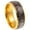 Yellow, variant on Black Plated Tungsten Deer Antler Center Dome Band Ring Size 9.5