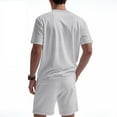 thumbnail image 4 of Eres Más Que una Prueba Puntuación Camisa Hombres Moda Cordón de Color Sólido Manga Corta Blusas con Cuello en V Conjunto de Cintura Elástica, 4 of 8