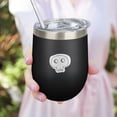 thumbnail image 5 of Skull 12oz Insulated Wine Tumbler with Lid and Straw – Double Wall Vacuum Mug Stainless Steel 304 Interior for Hot & Cold Drinks Coffee, Wine, Cocktails, 5 of 5