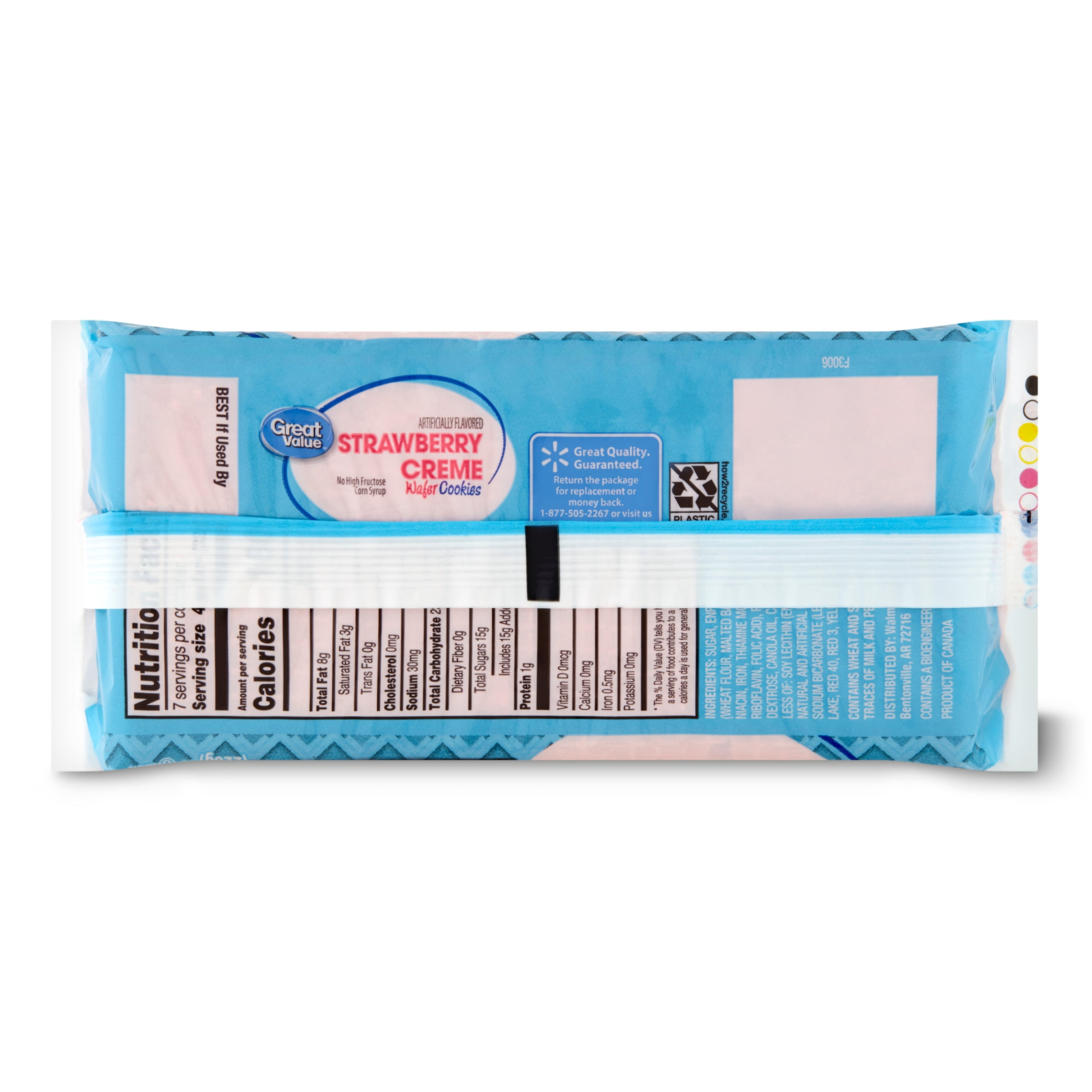 Great Value Strawberry Flavor Wafer Cookies, 8 oz