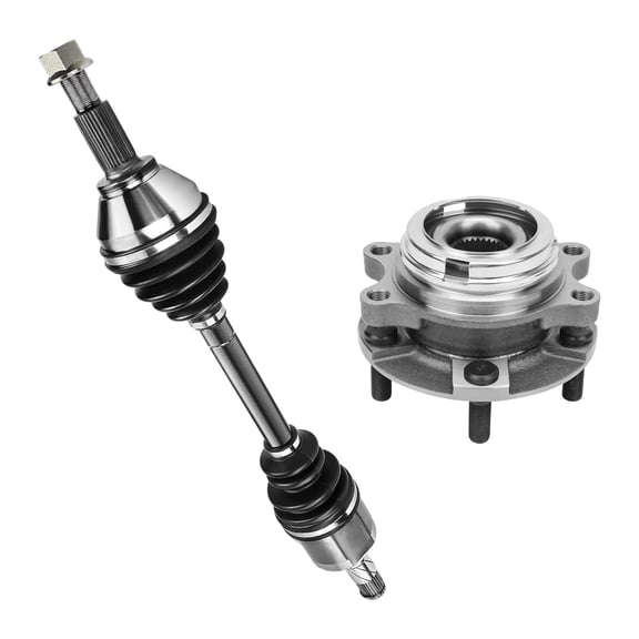 AutoShack Front CV Axle Shaft Left   Wheel Hub Bearing Assembly with ABS Replacement for 2009-2014 Nissan Maxima 2-PC Kit