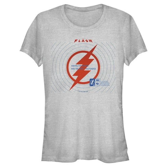 Junior's The Flash Saving the Future Red Lightning Bolt Graphic Tee Athletic Heather Small