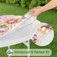thumbnail image 5 of Pioneer Flower Floral Print Pattern Round Fitted Tablecloth with Elastic Edge,Dining Table Cover Waterproof,Outdoor Round Tablecloth for Camping,Dining,Indoor and Outdoor, 5 of 7