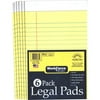 WorkForce Basic 6-Pack Canary Legal Pad, 50 Pages, 5" x 8"