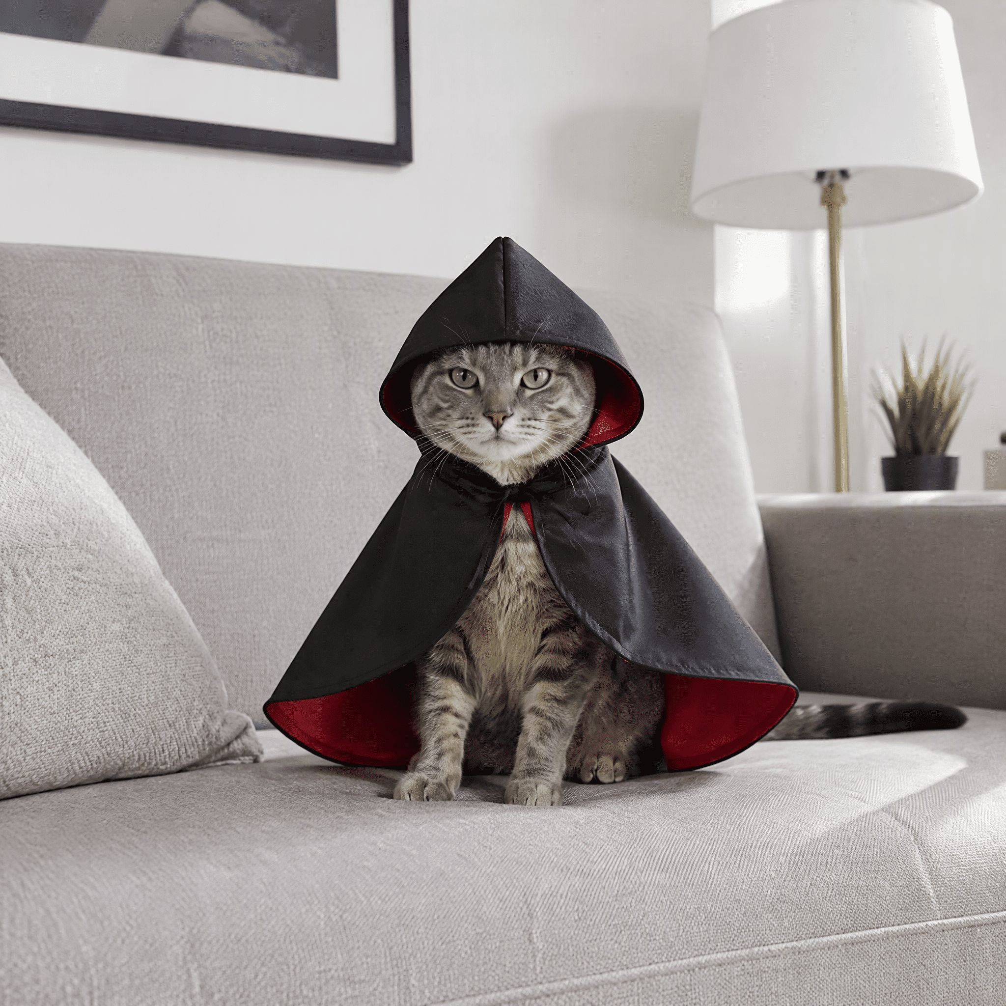 Pet Halloween Wizard Cape Costume for Cats and Small Dogs with Breathable Fabric