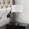 thumbnail image 2 of Henn&Hart 15" Clear Glass/Polished Nickel Metal/Glass/Fabric Table Lamp, 2 of 9