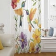 thumbnail image 6 of Spring Floral Sheer Curtains 45 Inches Long, Summer Botanical Birds Colorful Light Filering Curtains, Breathable Simi Curtain Privacy Drapes for Kitchen Bathroom Lightweight Small Window Treatment, 6 of 9