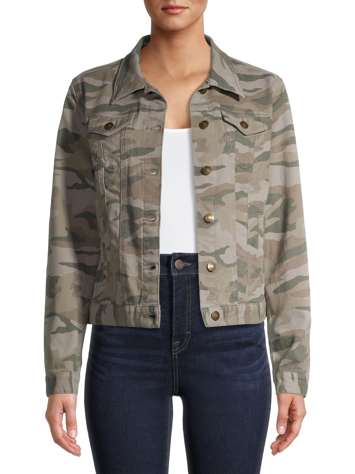 women's army denim jacket