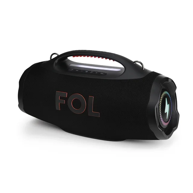 Bocina Fol Portatil Recargable Inalámbrica Bluetooth Fs-R208 IPX5 Tws Rgb 220w + Microfono Inalambrico