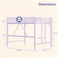 thumbnail image 5 of Zimtown Queen Size Loft Bed with Reversible Ladder, Metal Bed Frame for Adults, Guardrails, Space-Saving, Purple, 5 of 7