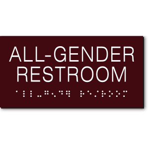 

California ALL GENDER RESTROOM Text Wall Sign-Brown / White (2 Units)