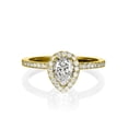 thumbnail image 3 of 8x5MM G-H VS Moissanite Ring With Diamonds (0.85 ct Moissanite Weight, 1.36 ctw dew) Pear Cut 14K Gold, 3 of 3