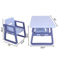 thumbnail image 4 of Topcobe Kids Desk Set with 2 Chairs & 1 Tables Set, Blue, 4 of 7