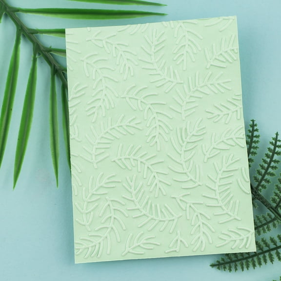 Pine Needles 3D Embossing Folders for Card Making-6.3x4.5 inch 3D Textured Plate Green Plastic Template Unleash Your Creativity - Essential Tool for DIY Crafts, Perfect for Scrapbooking & Paper Craft