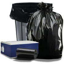 Plasticplace 56 Gallon Trash Bags │ 2.0 Mil │ Black Heavy Duty Liners, Fits Glutton Garbage Can │ 43” x 46” (50 Count)