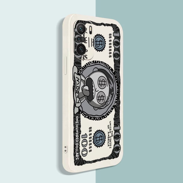 Para Xiaomi Redmi Note 10 Pro 4G 9S 9A POCO X3 NFC M3 5G Rick and Morty Crazy Scientist Dollar Square Edge Funda Blanda