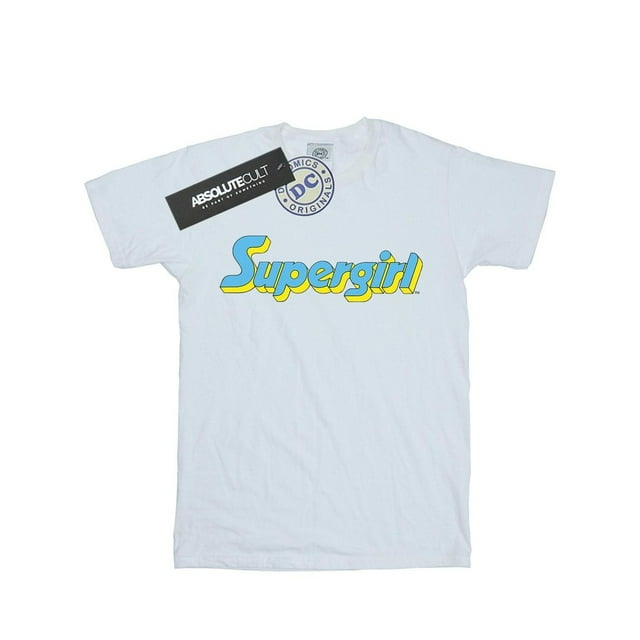 DC Comics T-Shirt en Coton pour Filles avec Logo Texte de Supergirl