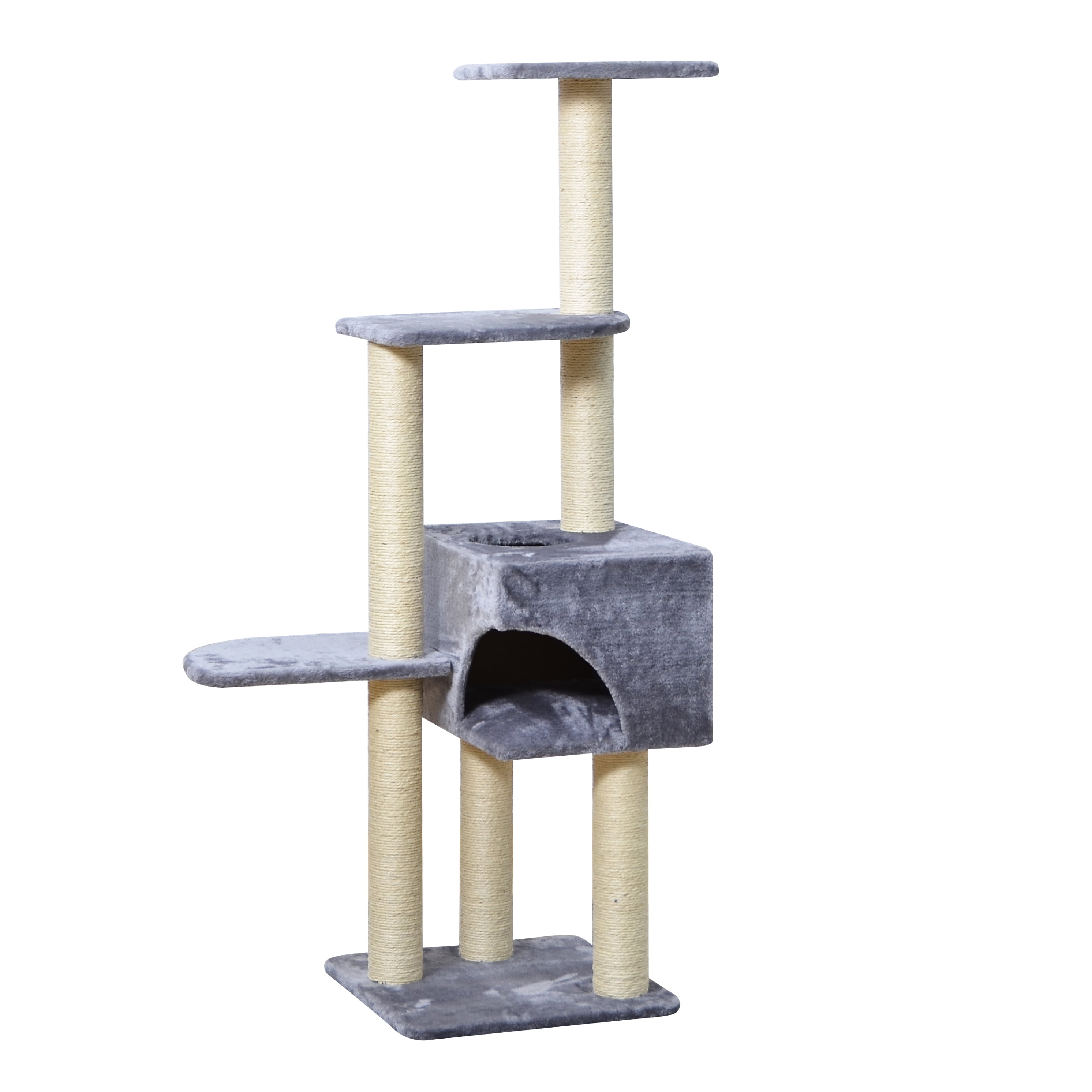 Two by Two Monroe - Gray Scratching Post Cat Furniture - 54.3 in. Tall