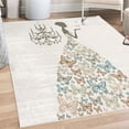 thumbnail image 1 of Vintage Decorative Rug, Love Country Wedding Themed Romantic Butterflies Cartoon Retro Parisienne, Quality Carpet for Bedroom Dorm and Living Room, 6 Sizes, Charcoal Grey, by Ambesonne, 1 of 4