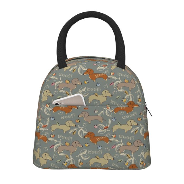 Disketp Dachshund Dog Bird Bolsa Térmica para Almuerzo, Lonchera con Abertura Amplia y Gran Capacidad, Organizador Reutilizable para Mujeres, Hombres y Adultos