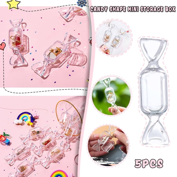 Caja de Almacenamiento Transparente Onlyliua Forma de Caramelo para Pendientes Anillos y Joyas