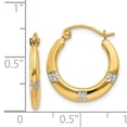 thumbnail image 2 of 14k Yellow Gold Flowers Hoop Earrings Flower Gardening, 2 of 6