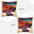 thumbnail image 3 of Fotbe Cultural Silhouette Journey Pattern Velvet Decorative Throw Pillow Covers with Elegant Piping, Soft Plush Cushion Cover for Sofa, Bed, Car, Office-18"x18", 3 of 8
