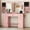 Pink, variant on Large Black Lighted Mirror Vanity Desk with Sliding Storage & Glass Top & 5 Drawers, 44.1" Large Makeup Vanity Table with Charging Station & 2 Storage Cabinet for Women Girls, Black