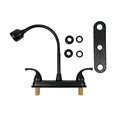 thumbnail image 4 of RV Kitchen Faucet, 360° Swivel Sprayer with 2 Modes & 2 Grip Handles, Non‑Metallic Corrosion‑Resistant Replacement for Campers, Trailers & Motorhomes ,Fit for 8‑Inch 2/3‑Hole Sink Decks , Matte Black, 4 of 9