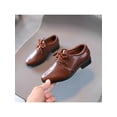thumbnail image 4 of Fangasis Boys Flats Lightweight Oxfords Round Toe Dress Shoes School Non-Slip Leather Shoe Brown 6.5C, 4 of 6
