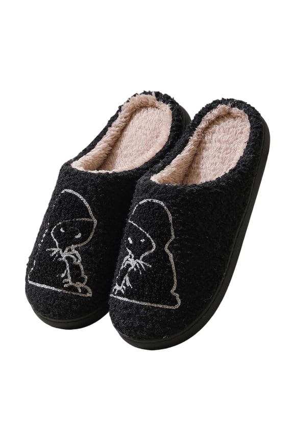 Spooky Slides Halloween Slippers Jack O Lantern Pumpkin Soft Plush Cozy Open Toe Indoor Outdoor Fuzzy Slippers Gifts For Girls Women Girlfriend Men