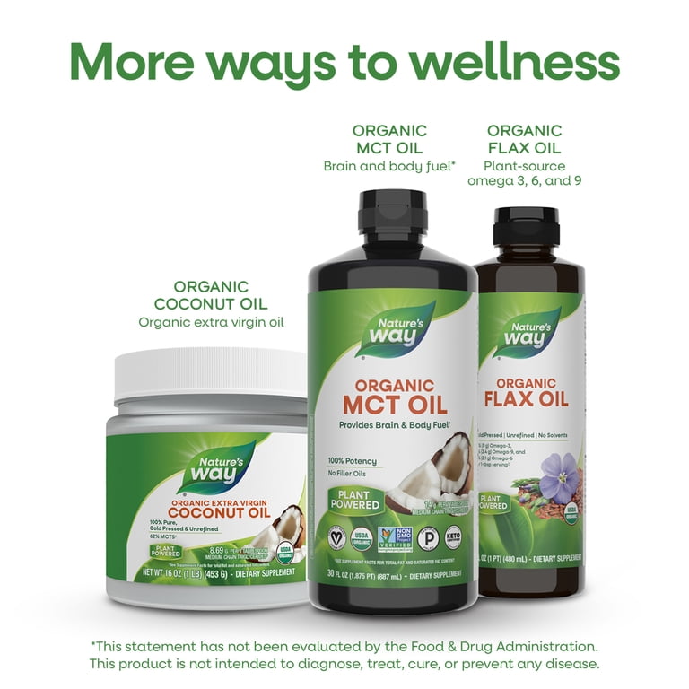 Nature's Way Organic MCT Oil, Keto & Paleo-Certified, Pure Coconut