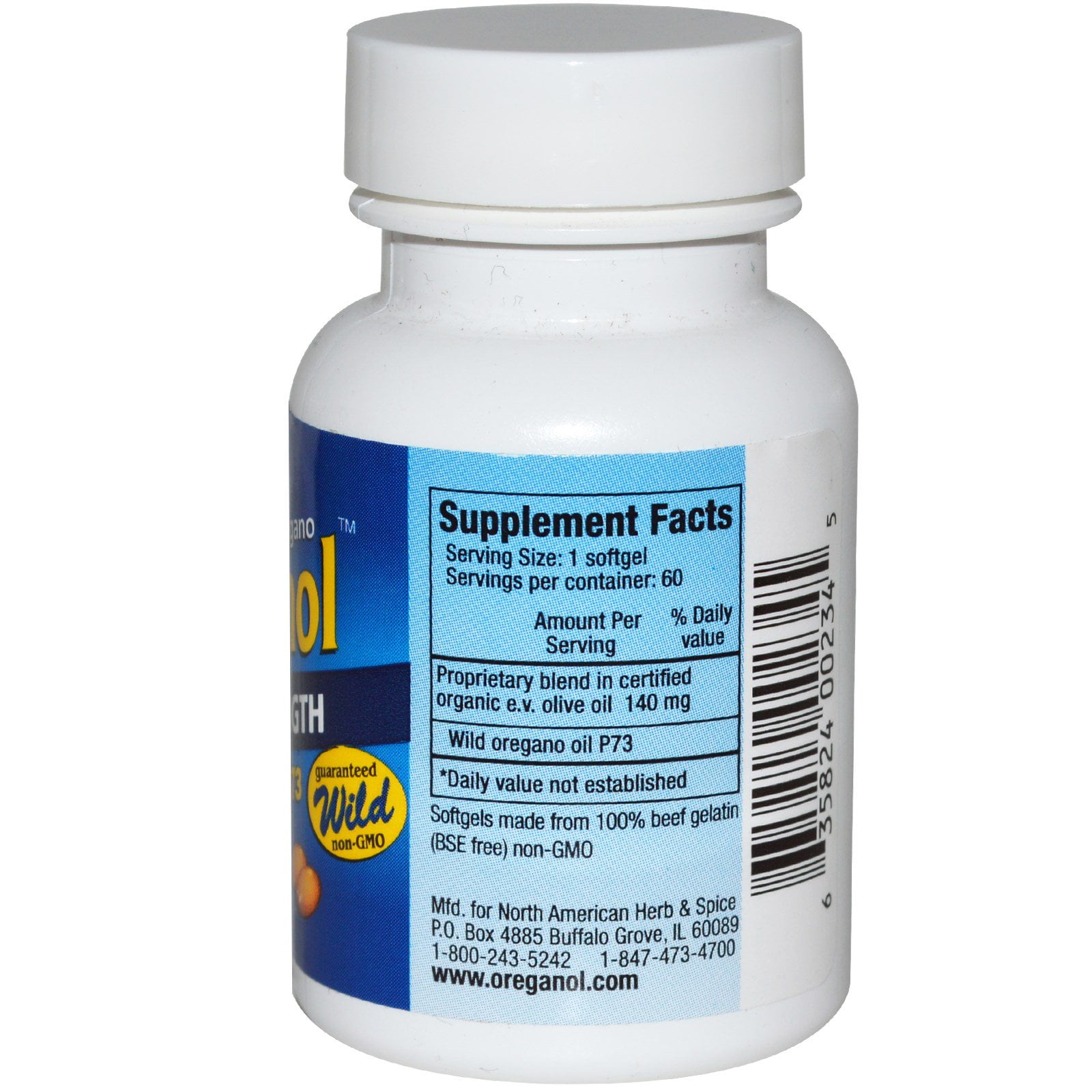 Super Strength Oreganol P73 North American Herb & Spice 60 Caps