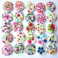 thumbnail image 5 of QualitChoice 100 Pieces Wood Buttons Clothes Sewing Knitting Quilting Crafting Button Scrapbooking Needlework Clothing Decoration 1 1Set, 5 of 5