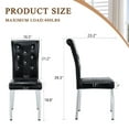 thumbnail image 3 of TesNus Dining Chairs Set of 4, Black Faux Leather High Back Upholstered Chairs with Crystal Tufting and Chrome Metal Legs for Dining Room, 3 of 9
