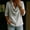 Gray, variant on Womens Relaxed Fit 3/4 Sleeve Cowl Neck Cotton Blouse - Solid Light Blue,Size 2XL