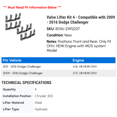 thumbnail image 2 of Valve Lifter Kit 4 - Compatible with 2009 - 2016 Dodge Challenger 2010 2011 2012 2013 2014 2015, 2 of 2