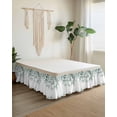 thumbnail image 2 of Eucalyptus Leaves Wrap Around Bed Skirts for California King Bed 16" Drop,Bed Skirt with Adjustable Elastic Belt Dust Ruffle Bed Valance for Bedroom Watercolor Sage Green Botanical Bed Frame Cover, 2 of 7