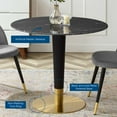 thumbnail image 5 of Modway Zinque 36" Artificial Marble Dining Table in Gold Black, 5 of 5