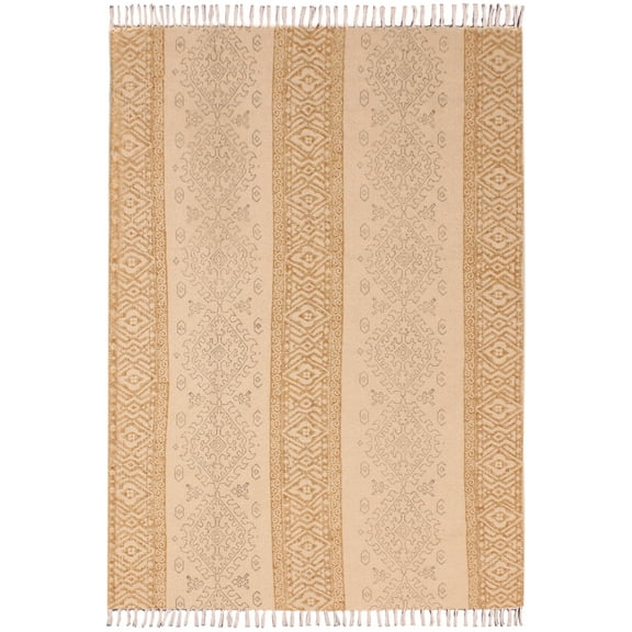 Casavani Handmade Cotton Garden Area Rug, Brown 2x3 feet
