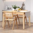 thumbnail image 2 of Costway Set of 2 Rattan Accent Chairs Mid Century Dining Armchair Bamboo Frame Kitchen, 2 of 10