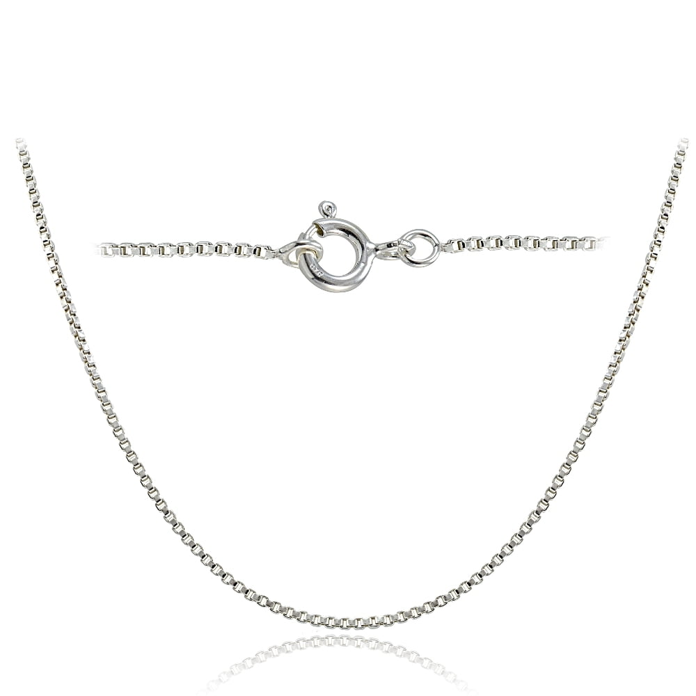 Sterling Silver Italian 1.05mm Box Chain Necklace 24 Inches