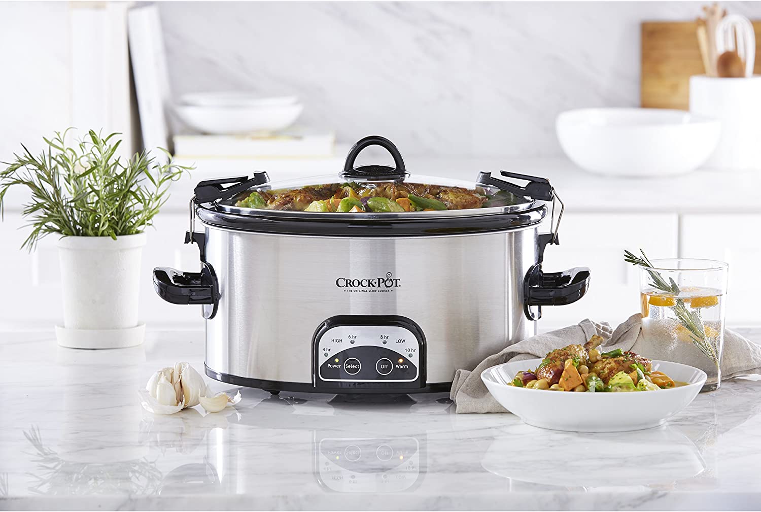 Crock-Pot 6-Quart Programmable Cook & Carry Oval Slow Cooker, Stainless Steel - image 5 of 5
