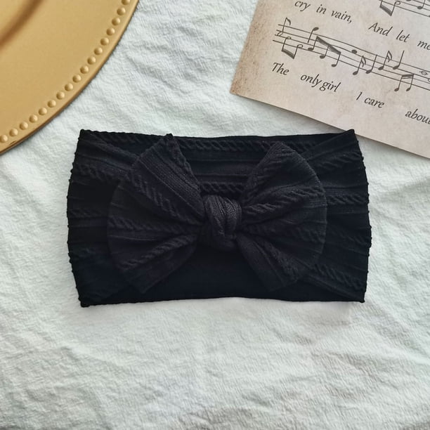 Diademas para bebé hechas a mano, bandas para el cabello de nailon suaves y elásticas con lazos para recién nacidos, bebés, niñas pequeñas, paquete de 5