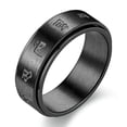 thumbnail image 1 of FJUCHAI Finger Ring Retro Rotatable Couple Rings, Stainless Steel, Engraved, Stress Relief, 1 of 6